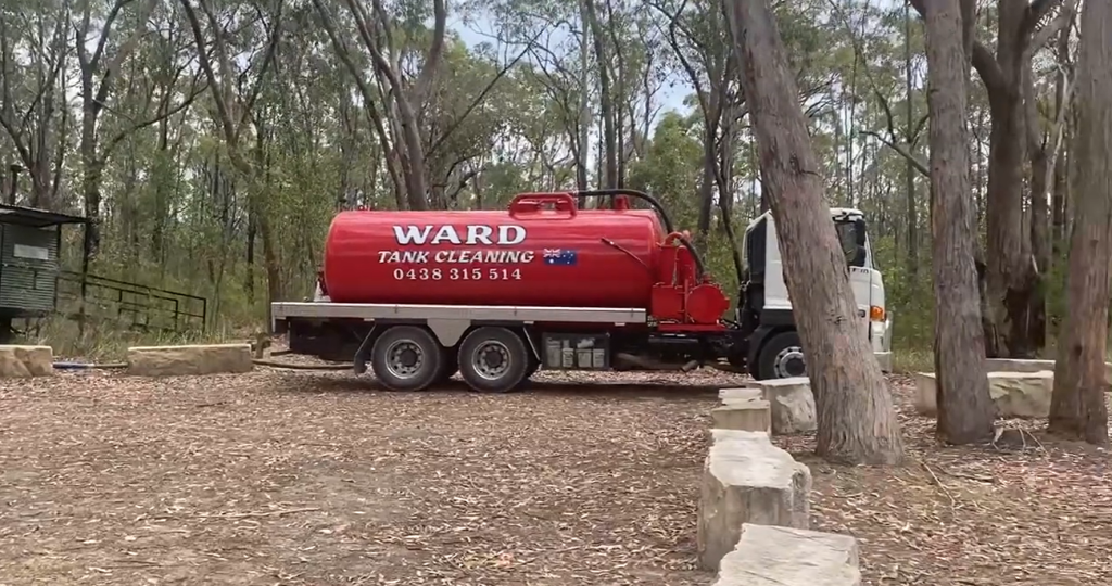 Ward Septics completing a septic cleaning job for National Parks at the Mogo camp site in Bucketty